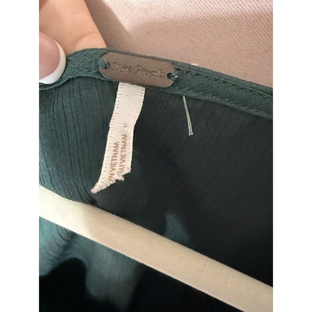 Free People Santiago Cropped Blouse Women's Small  Emerald Green